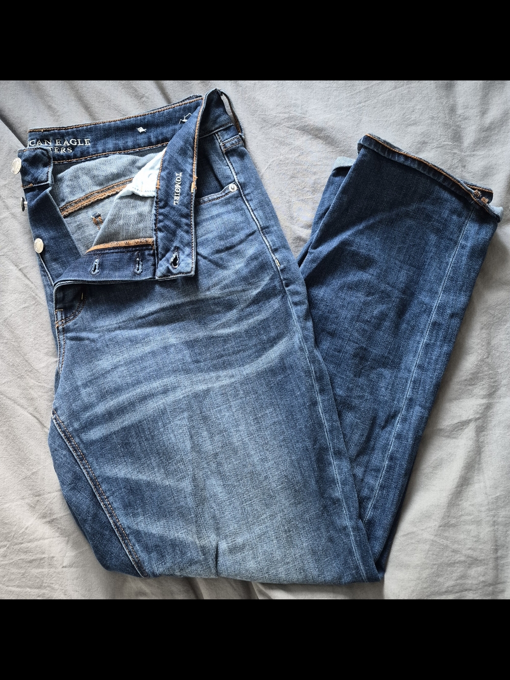 American Eagle Outfitters Tomgirl Jeans - Blue Denim, Button Fly